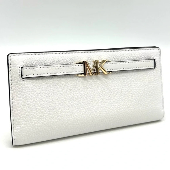 Michael Kors Reed Large Snap Bifold Wallet White/Gold (NWT) - Picture 1 of 9